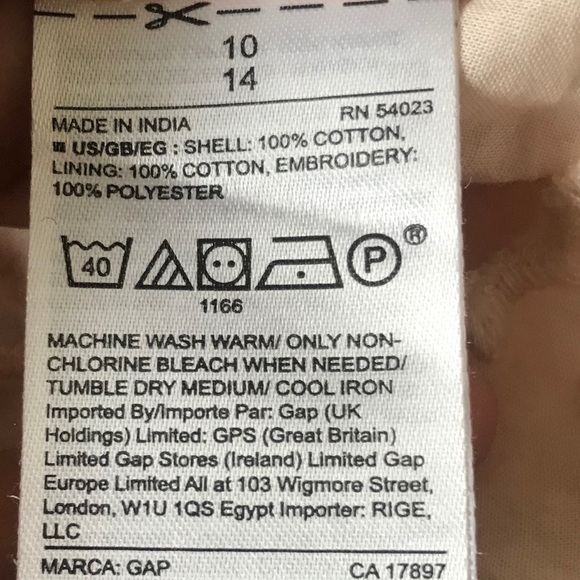 Pink Gap Embroidered Dress, SZ 10 - Picture 5 of 5